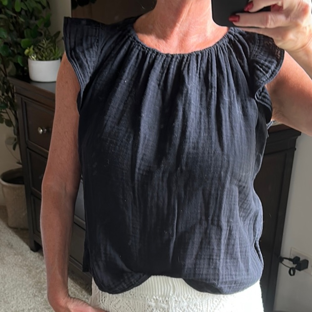 Velvet Black Gauze Blouse